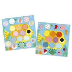 Janod Coffret Créatif Gommettes Autour de l'étang - 2 ans* Mosaïques & Gommettes