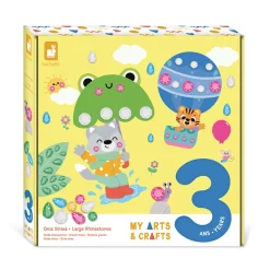 Janod Coffret Créatif Gros Strass - 3 ans* Sable, Paillettes, Dorure & Strass|Mosaïques & Gommettes