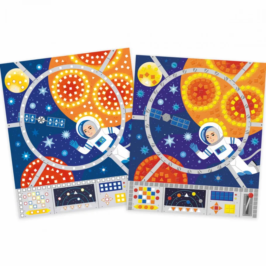 Janod Coffret Créatif Mosaïques Espace* Mosaïques & Gommettes|Collection "Les Ateliers Du Calme"