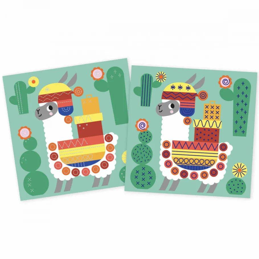 Janod Coffret Créatif Multiactivités - 4 ans* Peinture Par Numéro & Coloriage|Mosaïques & Gommettes
