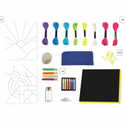 Janod Coffret Créatif Multiactivités Color Addict* Créations 3D|Sable, Paillettes, Dorure & Strass