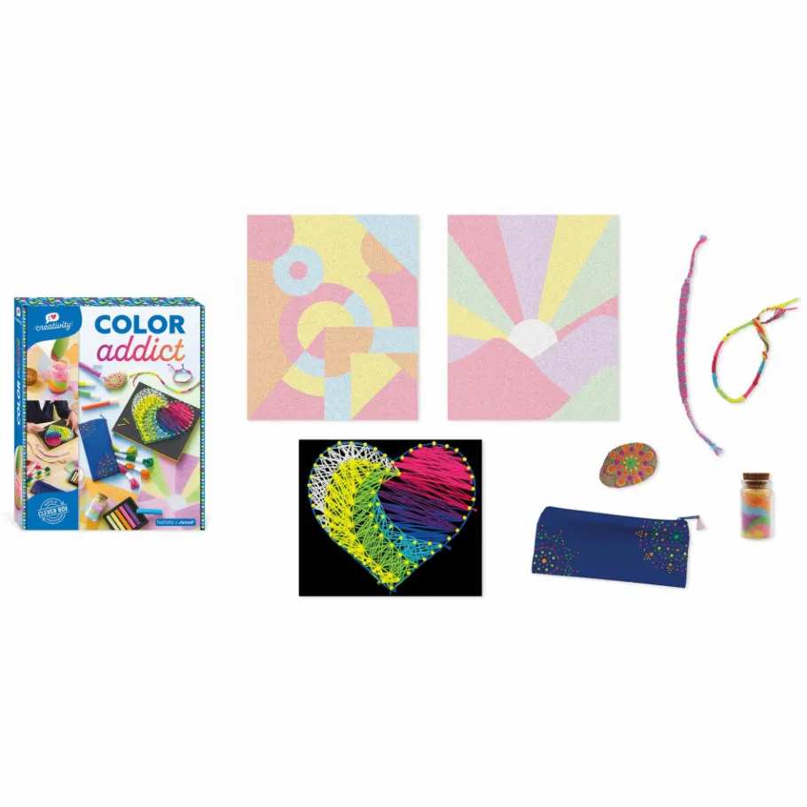 Janod Coffret Créatif Multiactivités Color Addict* Créations 3D|Sable, Paillettes, Dorure & Strass