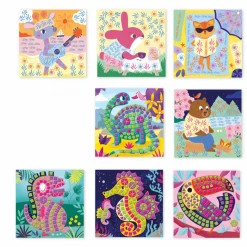 Janod Coffret Créatif Multiactivités - 5 ans* Peinture Par Numéro & Coloriage|Mosaïques & Gommettes