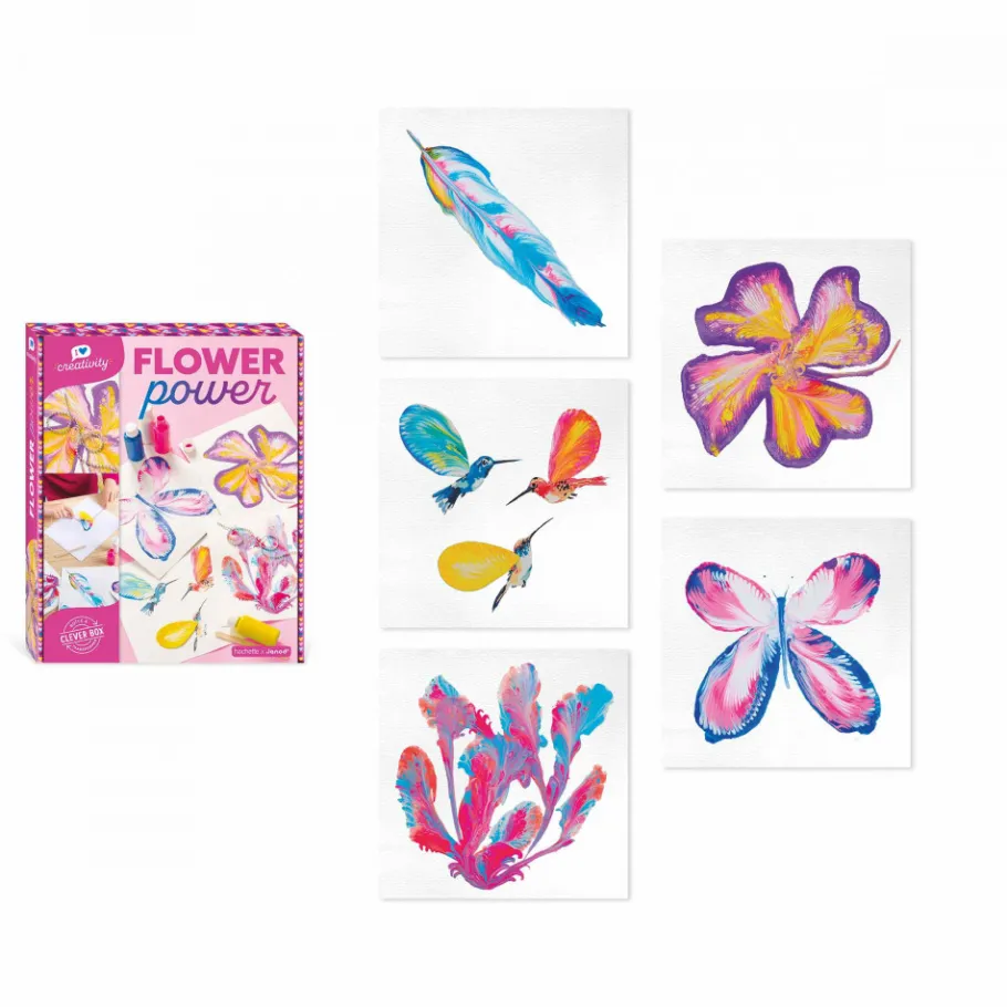 Janod Coffret Créatif Peinture Flower Power* Peinture Par Numéro & Coloriage