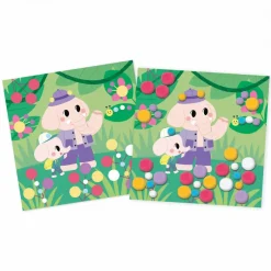 Janod Coffret Créatif Pompons - 3 ans* Mosaïques & Gommettes|Tampons & Papeterie