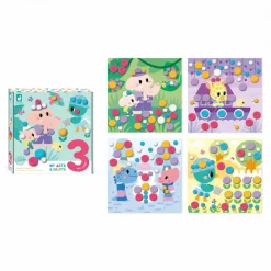 Janod Coffret Créatif Pompons - 3 ans* Mosaïques & Gommettes|Tampons & Papeterie