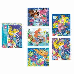 Janod Coffret Créatif Sequins à Coller Sirènes* Sable, Paillettes, Dorure & Strass|Collection 