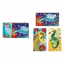 Janod Coffret Créatif Sequins à Coller Dragons* Sable, Paillettes, Dorure & Strass|Collection