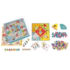 Janod Coffret multi jeux carrousel (bois et carton)* Jeux De Parcours|Jeux Éducatifs Primaire