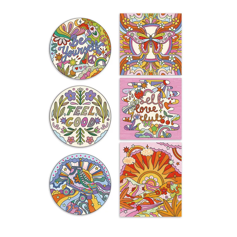 Janod Contours Et Motifs Pailletés Dreamland* Peinture Par Numéro & Coloriage|Collection "Les Ateliers Du Calme"