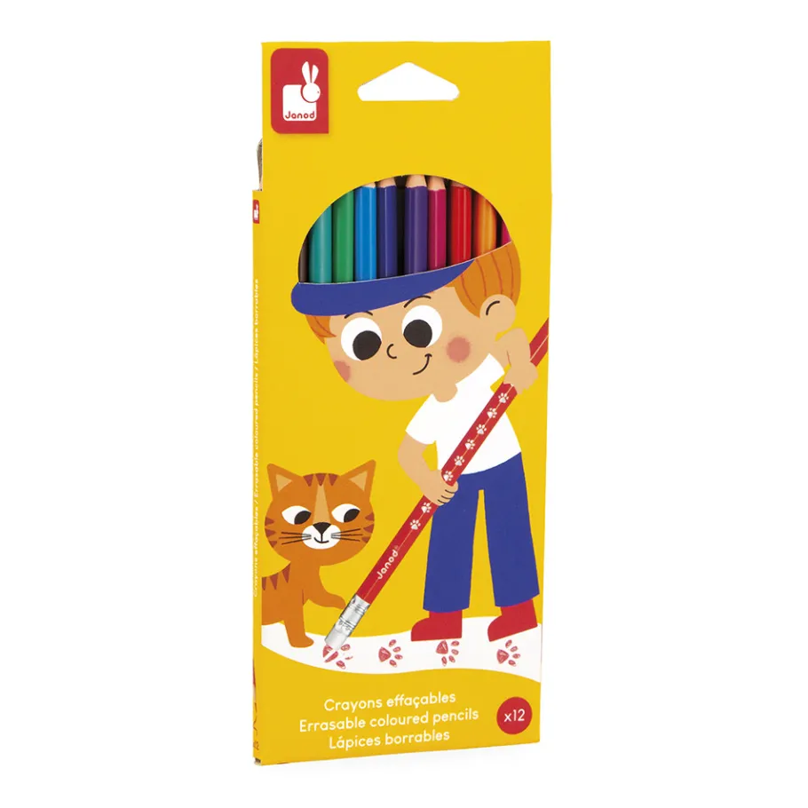 Janod Crayons Effaçables x12* Peinture Par Numéro & Coloriage