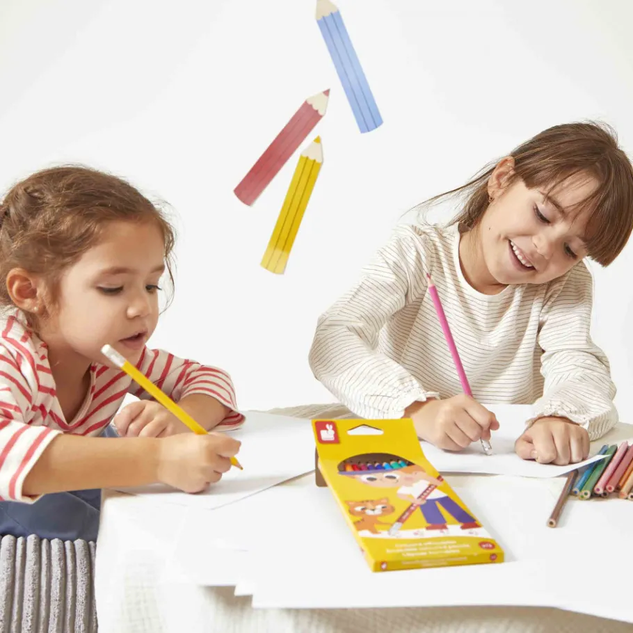 Janod Crayons Effaçables x12* Peinture Par Numéro & Coloriage