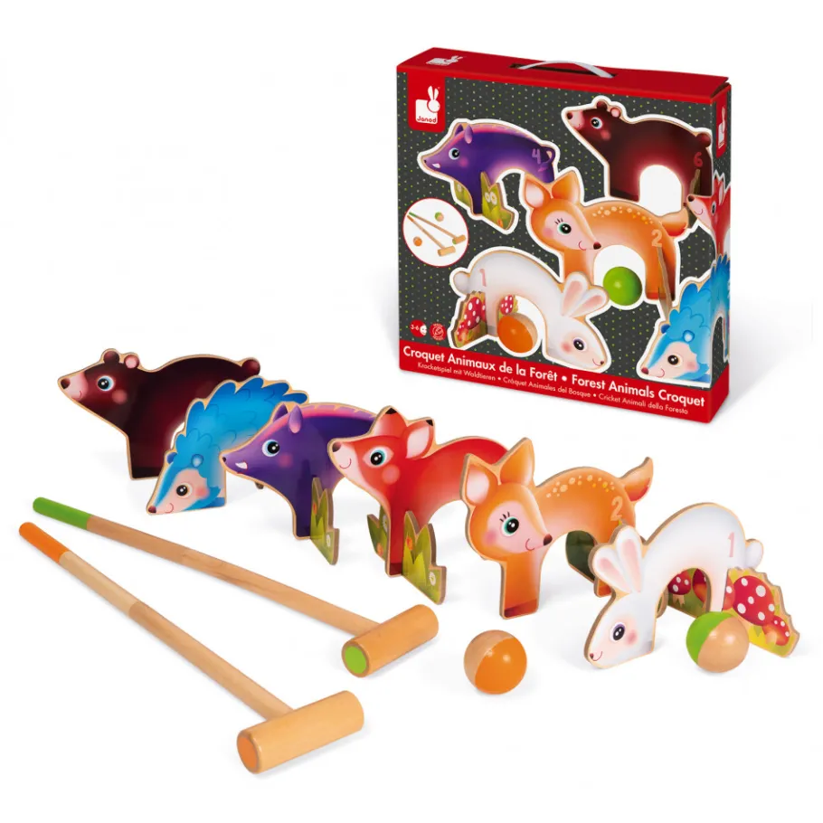 Janod Croquet Animaux de la Forêt (bois)* Sports & Activités D'Extérieur