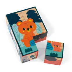 Janod Cubes en bois animaux - Partenariat WWF®* Cubes & Pyramides|Manipulation & Encastrement