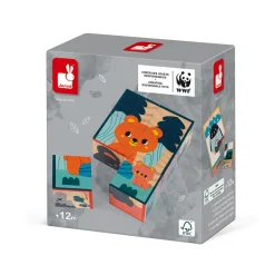 Janod Cubes en bois animaux - Partenariat WWF®* Cubes & Pyramides|Manipulation & Encastrement