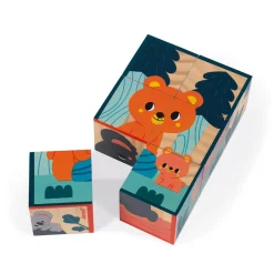 Janod Cubes en bois animaux - Partenariat WWF®* Cubes & Pyramides|Manipulation & Encastrement