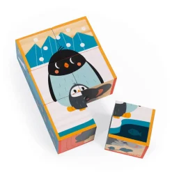 Janod Cubes en bois animaux - Partenariat WWF®* Cubes & Pyramides|Manipulation & Encastrement