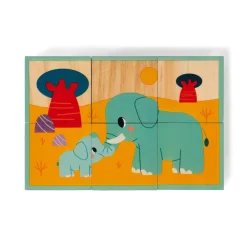 Janod Cubes en bois animaux - Partenariat WWF®* Cubes & Pyramides|Manipulation & Encastrement