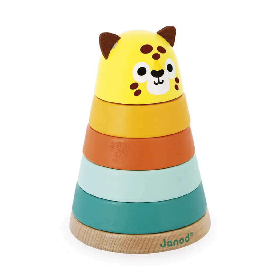 Janod Empilable Jaguar Tropik* Formes & Couleurs|Cubes & Pyramides