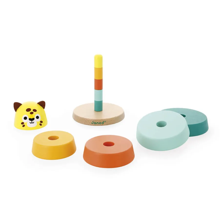 Janod Empilable Jaguar Tropik* Formes & Couleurs|Cubes & Pyramides