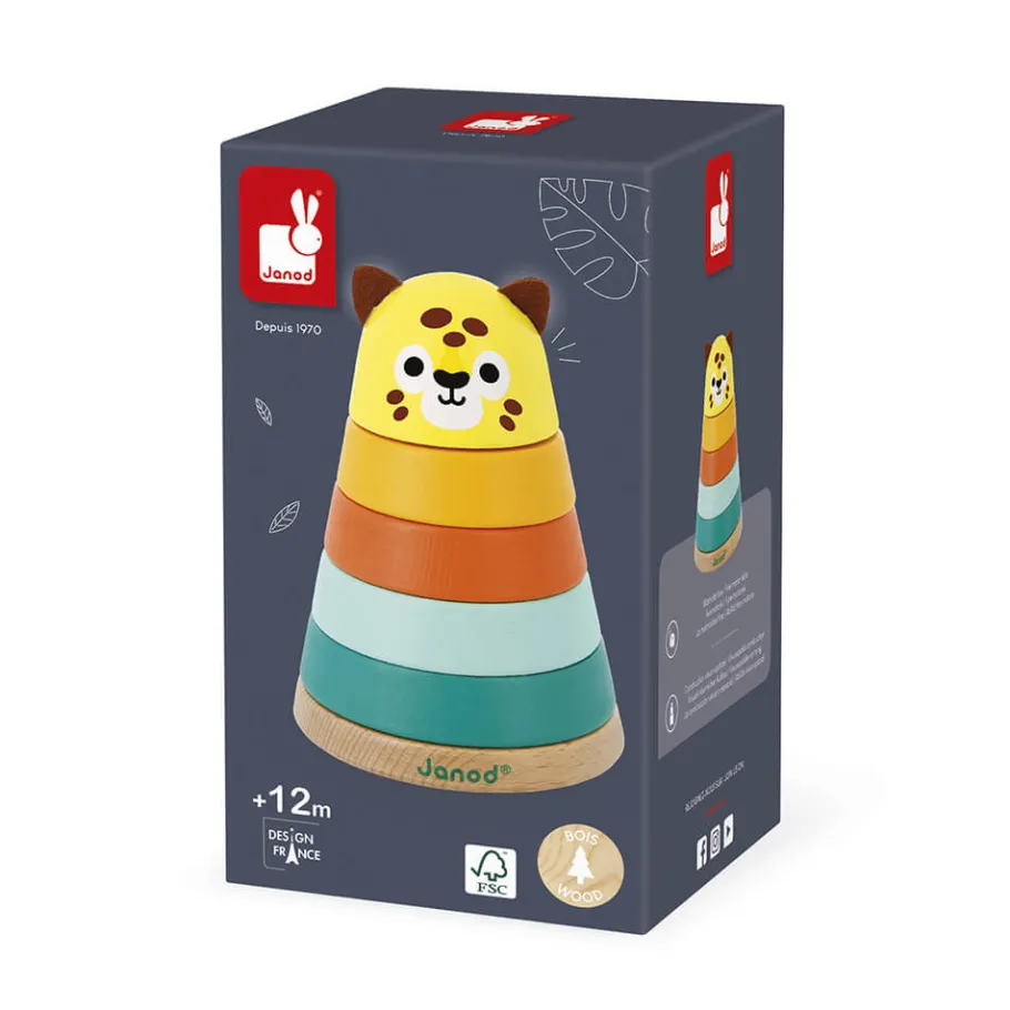 Janod Empilable Jaguar Tropik* Formes & Couleurs|Cubes & Pyramides