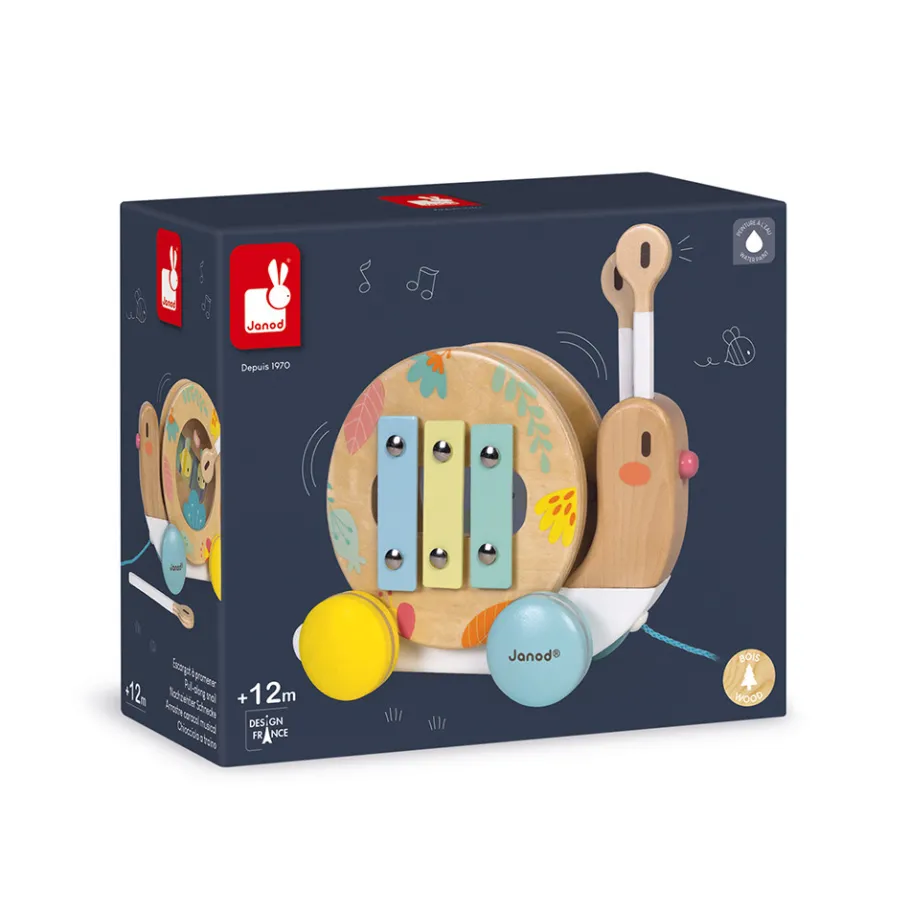 Janod Escargot à Promener Pure (bois)* Jouets Musicaux|Jouets À Promener & À Pousser