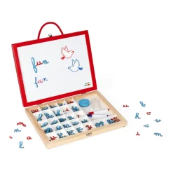 Janod Essentiel - Mallette de Lettres Cursives 4 en 1* Jeux Éducatifs Primaire|Jeux Éducatifs Chiffres & Lettres
