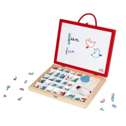Janod Essentiel - Mallette de Lettres Cursives 4 en 1* Jeux Éducatifs Primaire|Jeux Éducatifs Chiffres & Lettres