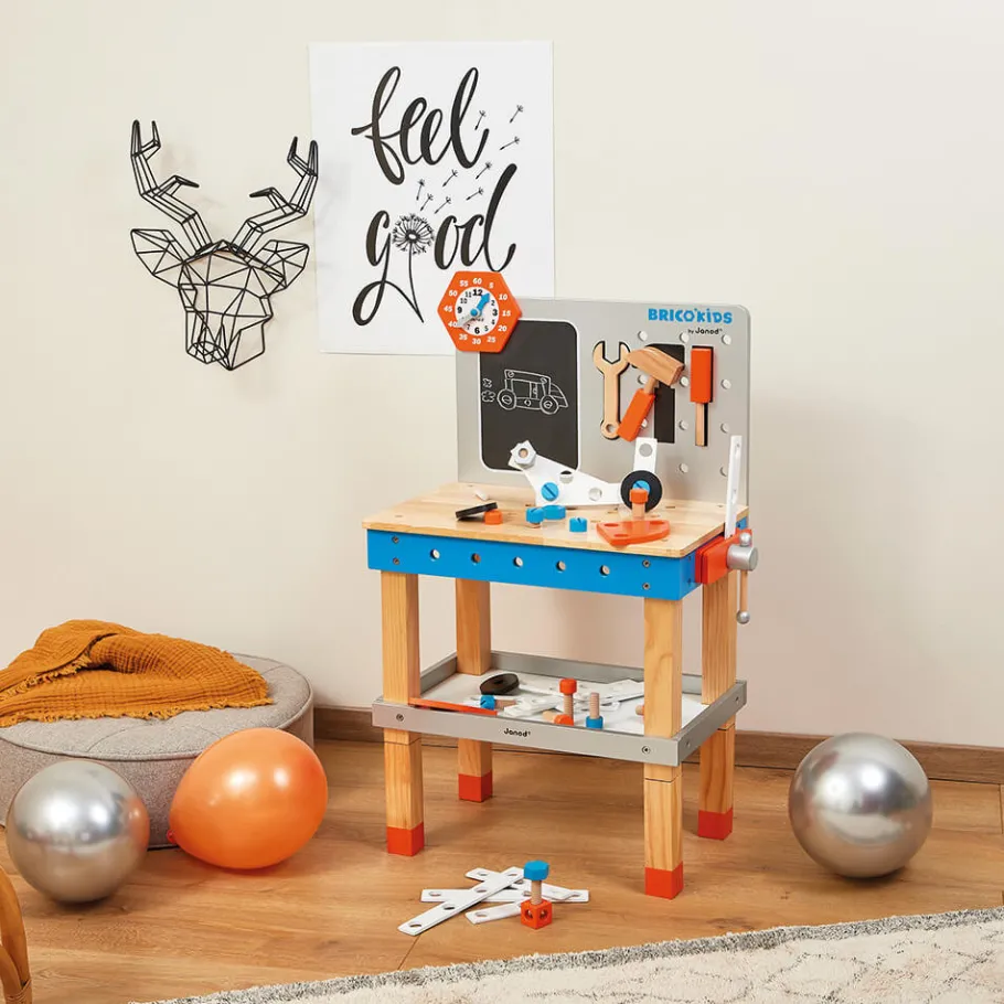 Janod Etabli magnétique géant Brico'Kids (bois)* Établis, Outils & Bricolage