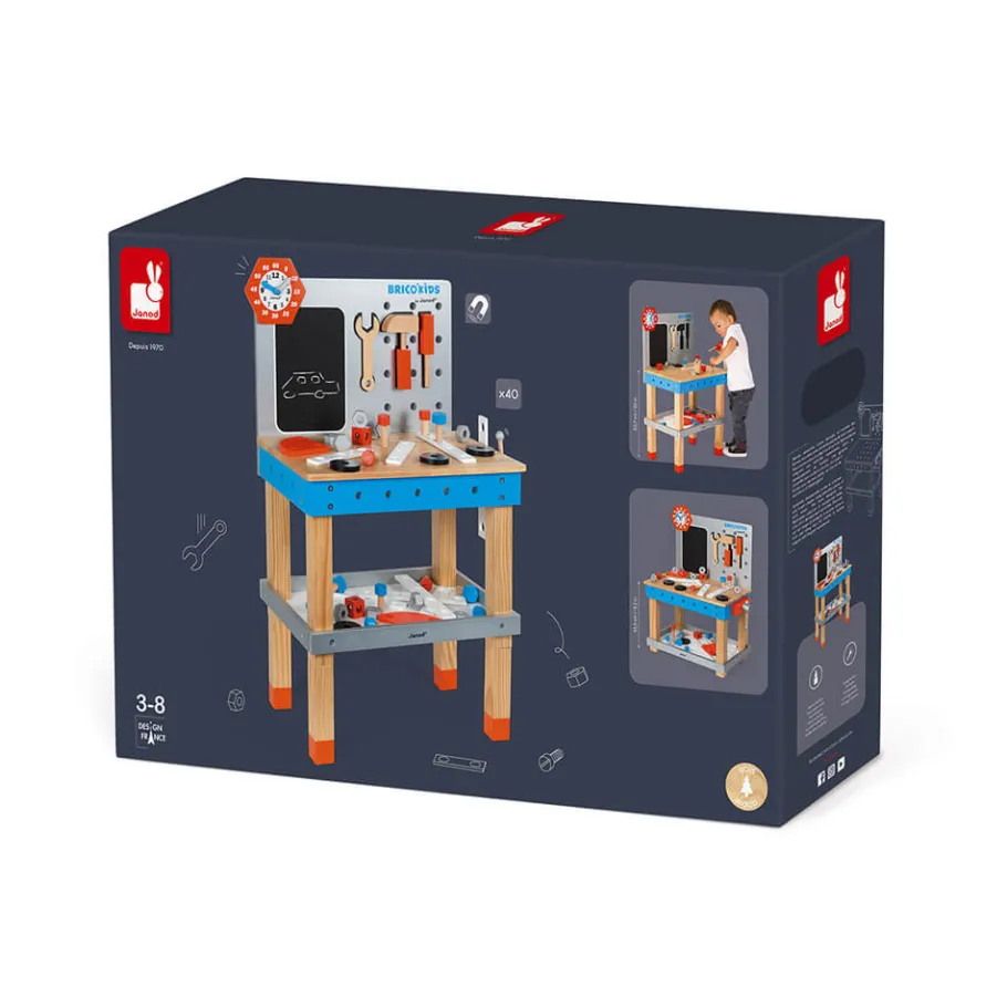 Janod Etabli magnétique géant Brico'Kids (bois)* Établis, Outils & Bricolage