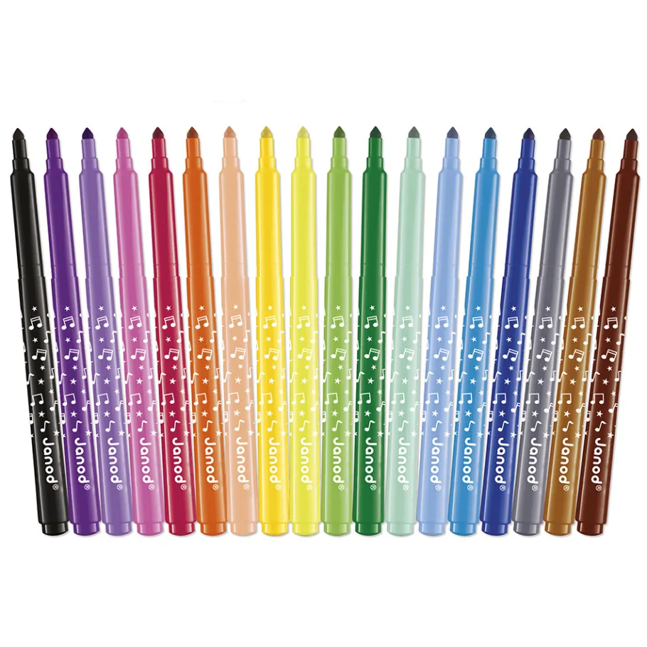 Janod Feutres Longue Durée x18* Peinture Par Numéro & Coloriage