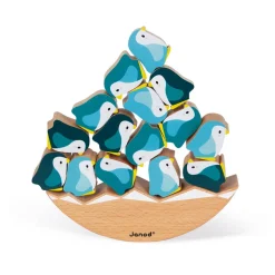 Janod Jeu Basculo Manchots en bois - Partenariat WWF®* Jeux D'Équilibre|Jeux Éducatifs Primaire