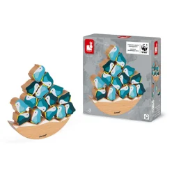 Janod Jeu Basculo Manchots en bois - Partenariat WWF®* Jeux D'Équilibre|Jeux Éducatifs Primaire