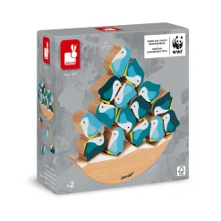 Janod Jeu Basculo Manchots en bois - Partenariat WWF®* Jeux D'Équilibre|Jeux Éducatifs Primaire