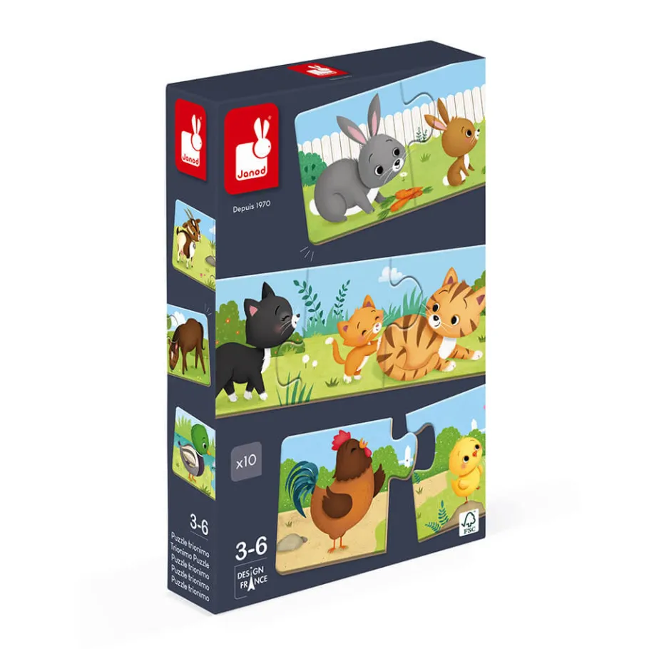 Janod Jeu d'association - puzzle Trionimo 30 pièces* Jeux De Mémoire & D'Associations|Jeux Éducatifs Maternelle