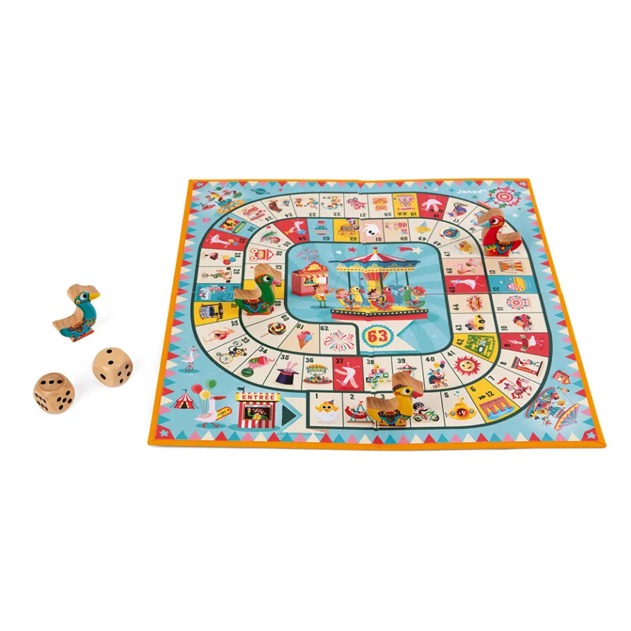 Janod Jeu de l'oie carrousel (bois et carton)* Jeux De Parcours