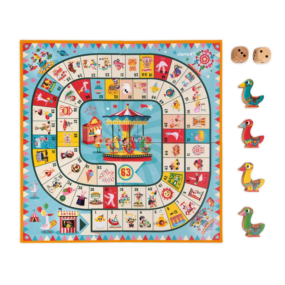 Janod Jeu de l'oie carrousel (bois et carton)* Jeux De Parcours