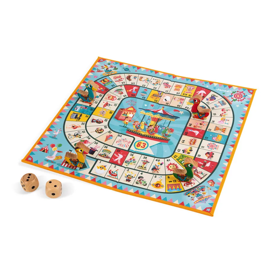Janod Jeu de l'oie carrousel (bois et carton)* Jeux De Parcours