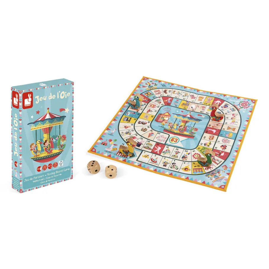 Janod Jeu de l'oie carrousel (bois et carton)* Jeux De Parcours