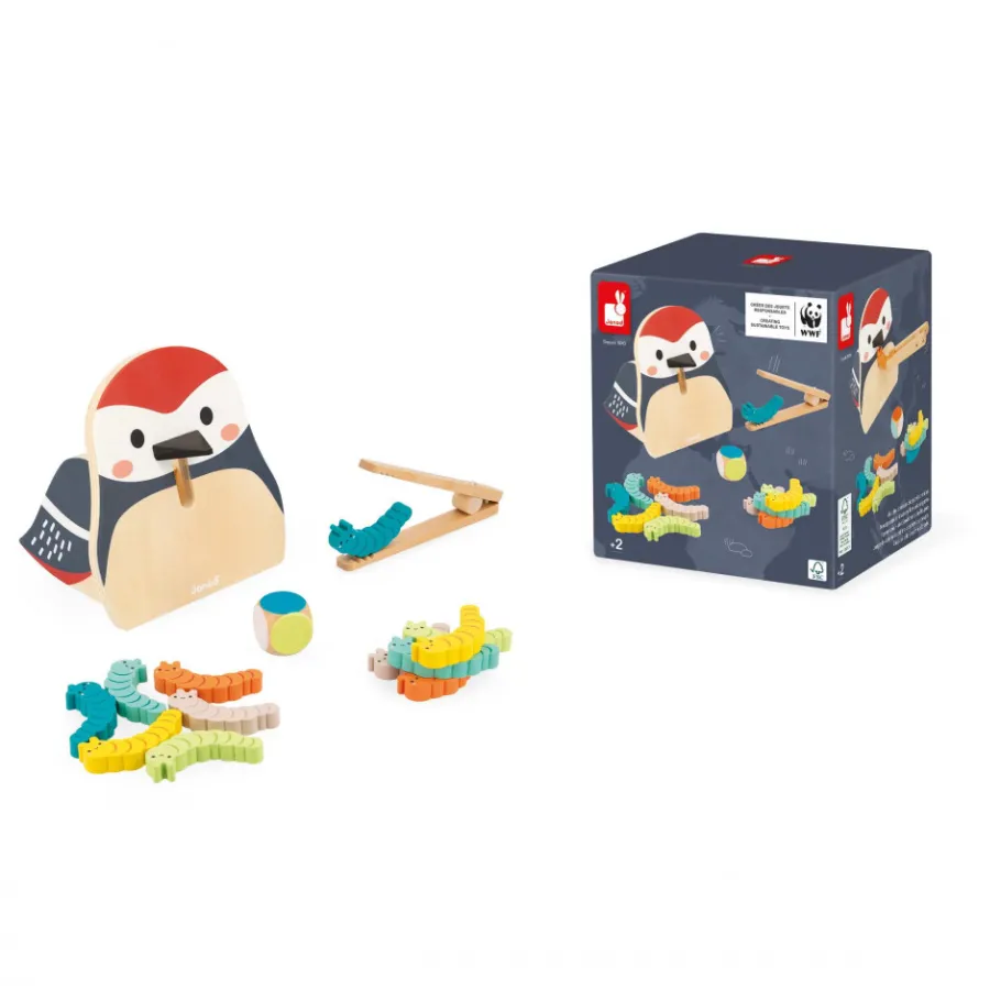 Janod Jeu des Couleurs Pic Pic et des Chenilles - Partenariat WWF®* Jeux De Mémoire & D'Associations|Jeux Éducatifs Maternelle