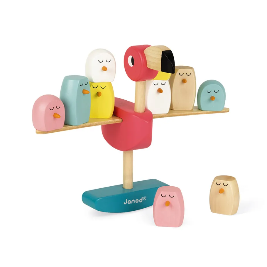 Janod Jeu d'équilibre flamant rose (bois)* Jeux D'Équilibre