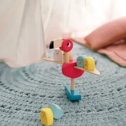 Janod Jeu d'équilibre flamant rose (bois)* Jeux D'Équilibre