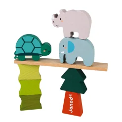 Janod Jeu Les Animaux Equilibristes en bois - Partenariat WWF®* Jeux D'Équilibre