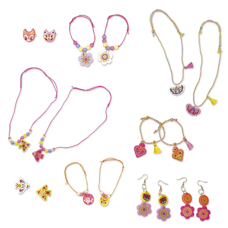 Janod Kit Créatif - 16 Bijoux Duo d'Amitié à Créer* Collection "Les Ateliers Bijoux" & Les Perles