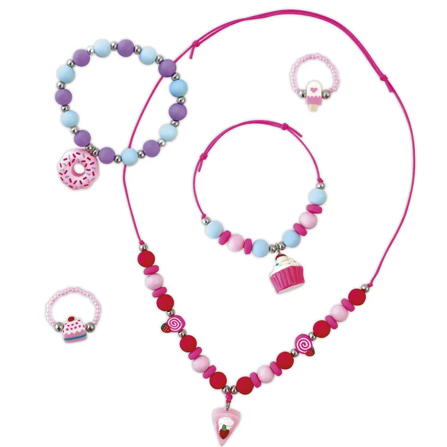 Janod Kit Créatif - 5 Bijoux Gourmandises à Créer* Collection "Les Ateliers Bijoux" & Les Perles