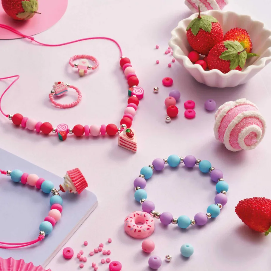 Janod Kit Créatif - 5 Bijoux Gourmandises à Créer* Collection "Les Ateliers Bijoux" & Les Perles