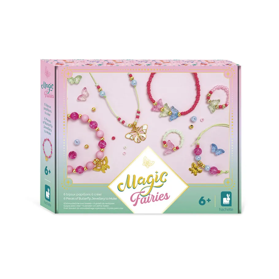 Janod Kit Créatif - 6 Bijoux Jolis Papillons Magic Fairies* Collection "Les Ateliers Bijoux" & Les Perles