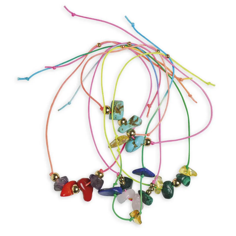 Janod Kit Créatif - 16 Bijoux Pierre Porte-Bonheur à Créer* Collection "Les Ateliers Bijoux" & Les Perles