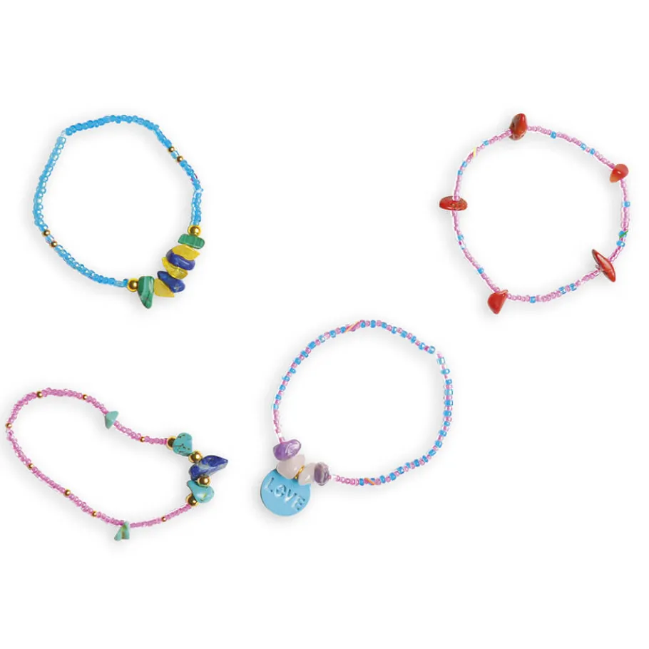 Janod Kit Créatif - 16 Bijoux Pierre Porte-Bonheur à Créer* Collection "Les Ateliers Bijoux" & Les Perles