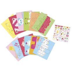 Janod Kit Créatif - 12 Boîtes en Papier Kawaii à Créer* Créations 3D|Collection 